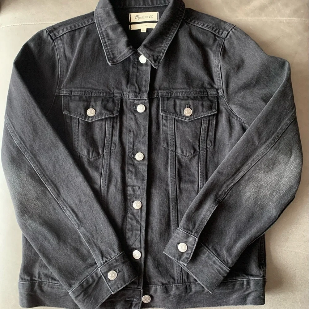 Madewell Black Denim Jacket Size L - Picture 3 of 5